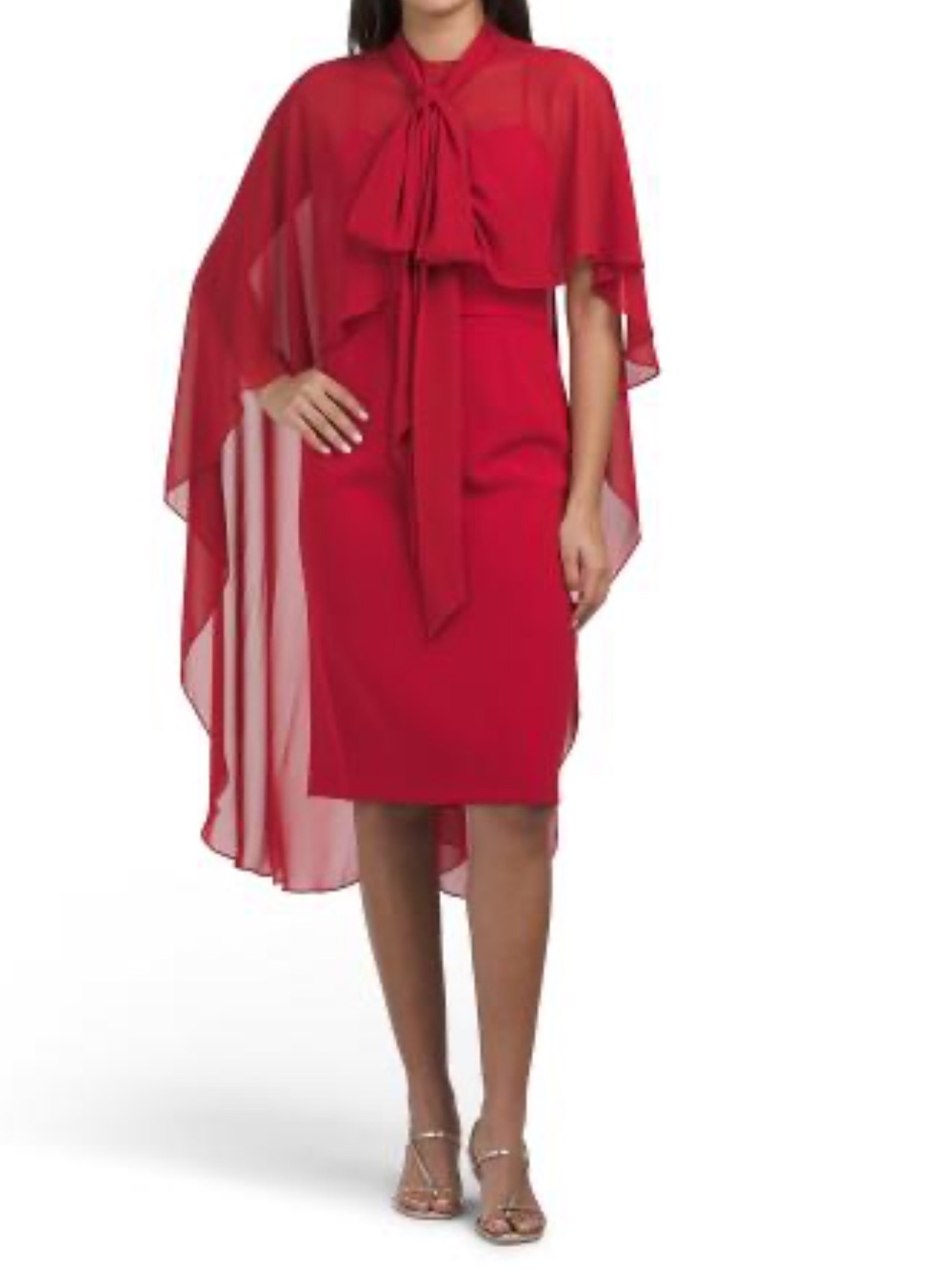 TERI JON Cape Cocktail Dress